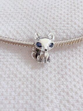 Blue Eye Fox Charm Silver Charm Silver Charm For Pandora Bracelet
